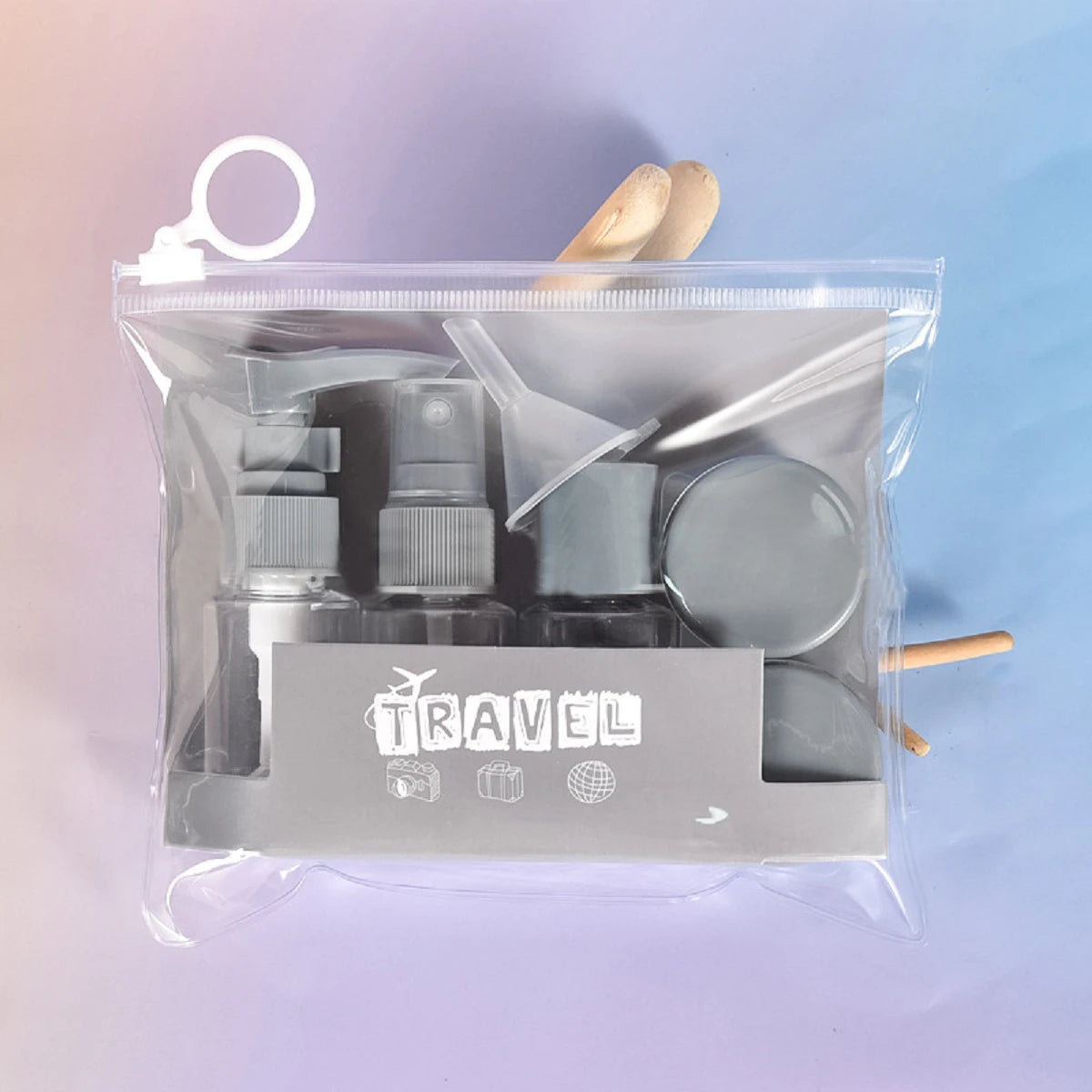 1 ensemble de bouteilles rechargeables de voyage, 7 pièces, flacon pulvérisateur vide, pompe à Lotion, conteneur d'emballage cosmétique