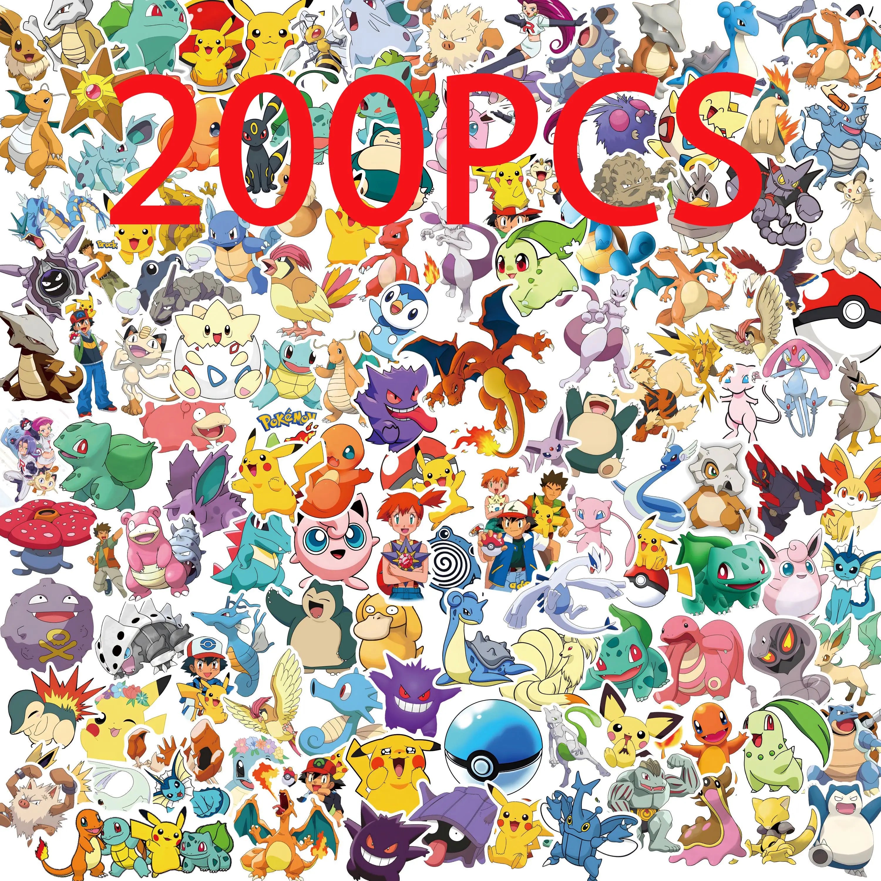 Stickers Pokémon – +/- 200 pièces-waterproof-personnalisation de valises et sacs