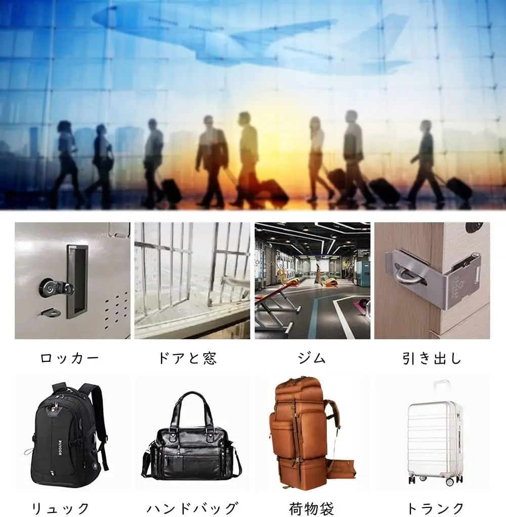 TSA – 2 serrures à combinaison à 3 chiffres, outil de sécurité antivol, mot de passe personnalisé, cadenas pour valise, bagages, serrure codée pour voyage