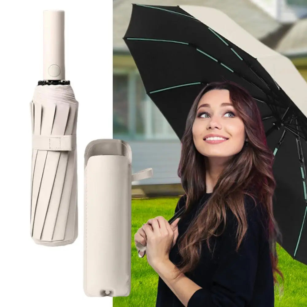 Parapluie UV pour la protection solaire, ouverture et fermeture automatiques, parapluie compact, léger, blocage du soleil, parapluie de pluie, championnat