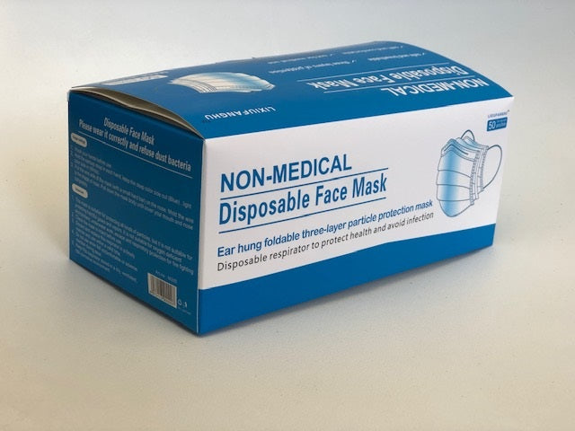 DISPOSABLE 3-PLY MASKS - Non-medical - (Pack of 50)