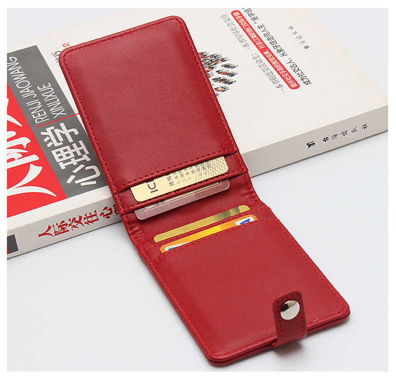 Porte-Badge Double Carte avec Clip – Étui Transparent ID & Carte Bancaire-ROUGE