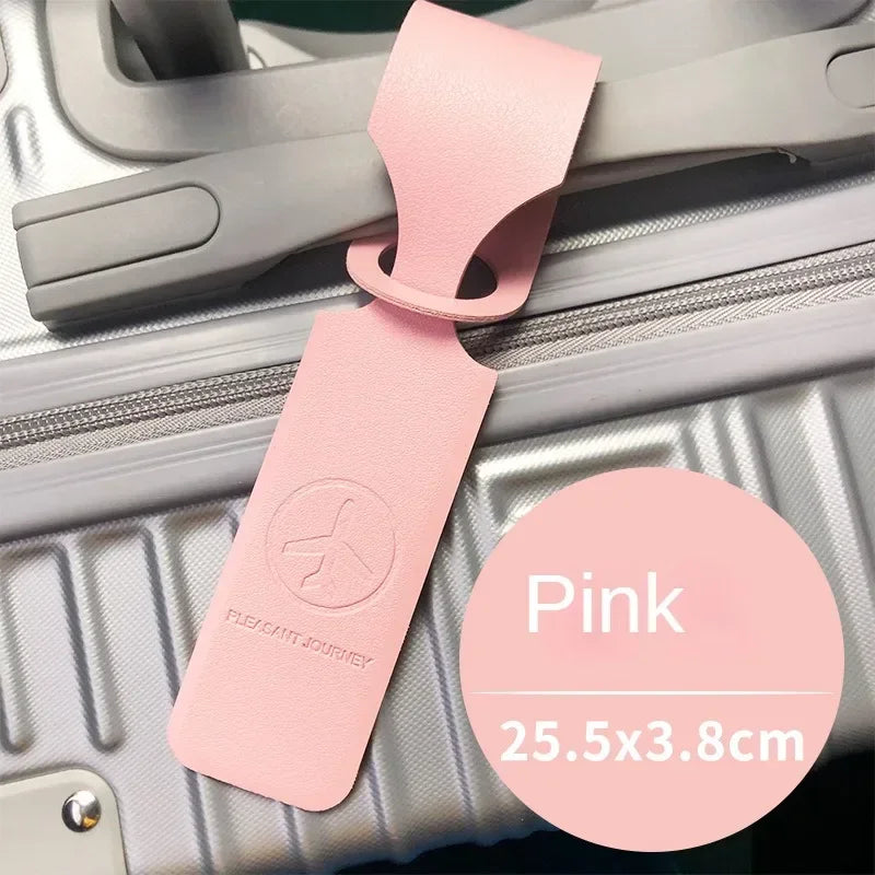 1XÉtiquette de bagage, porte-étiquette, accessoires de voyage-PINK