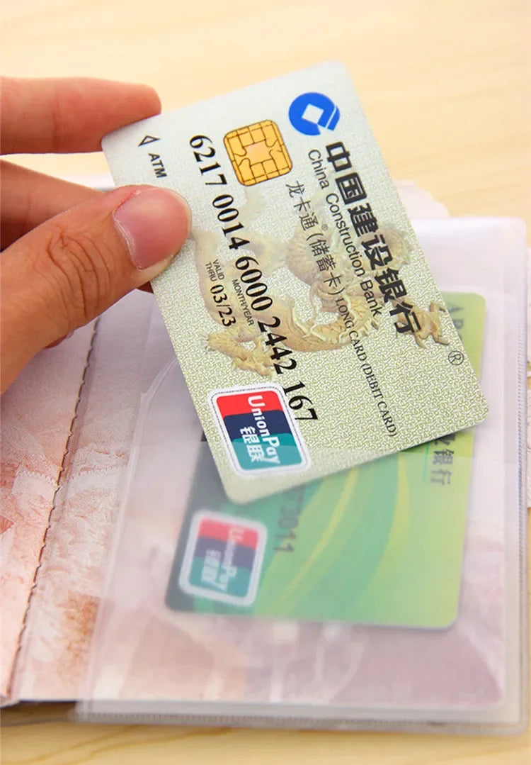 Porte-passeport Transparent en PVC – Étui de Protection pour Passeport, Carte d’Identité et Carte de Crédit