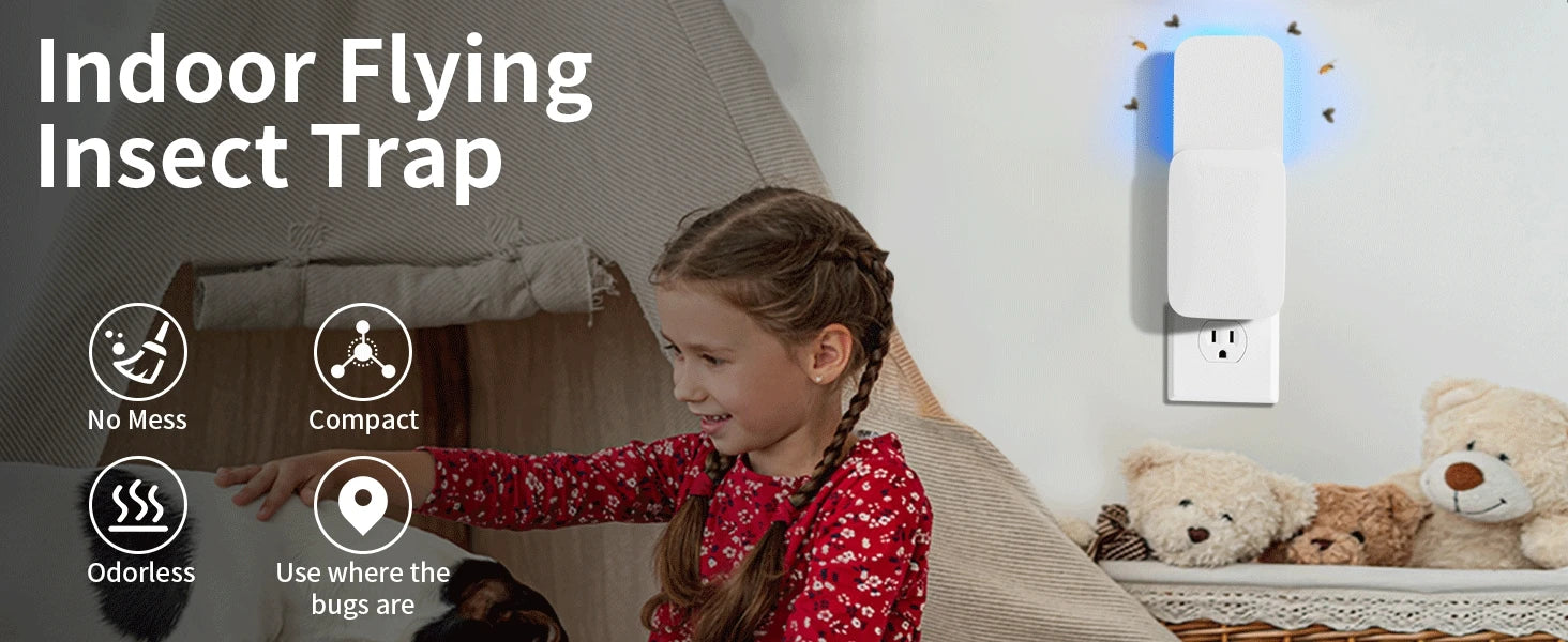 Piège à insectes volants, piège à mouches pour intérieur, piège à moustiques-US PLUG