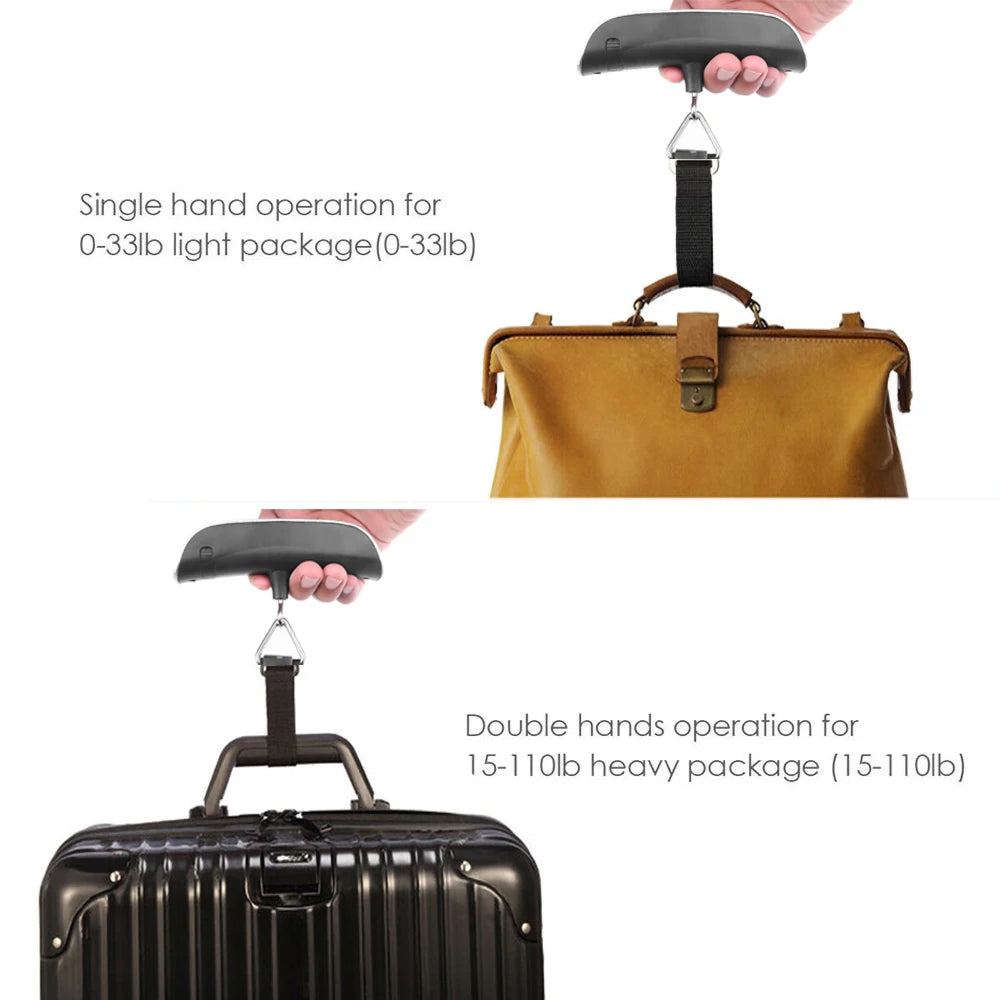 Balance numérique portable 50 kg avec écran LCD, mini balance suspendue pour bagages, valises, sacs de voyage