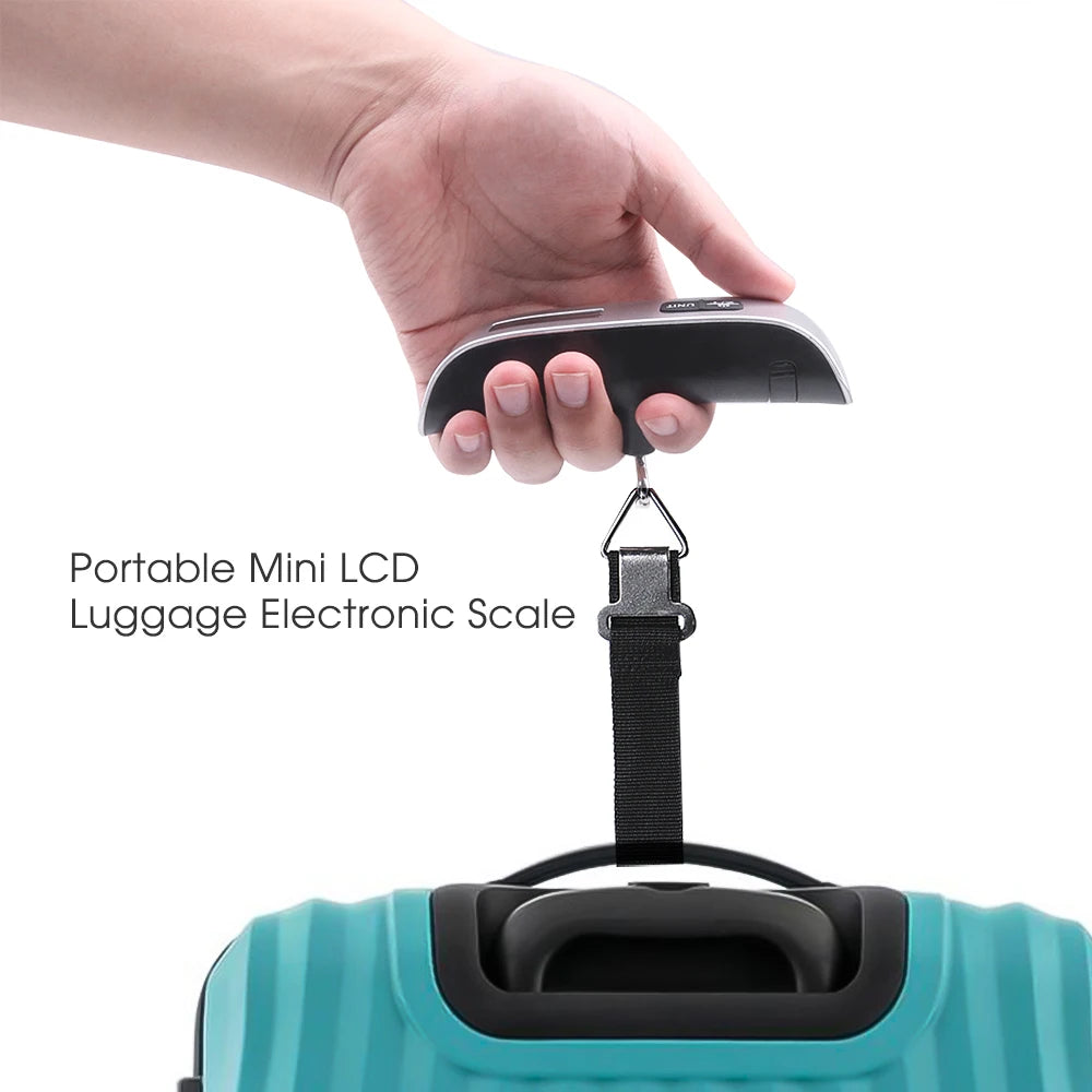Balance numérique portable 50 kg avec écran LCD, mini balance suspendue pour bagages, valises, sacs de voyage