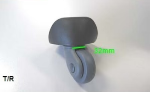 UNE ROULETTE AVANT SAMSONITE TERMO YOUNG NOIR - COTE R (LETTRE INSCRITE A L INTERIEUR DU BLOC DE FIXATION) (toutes tailles) [086]