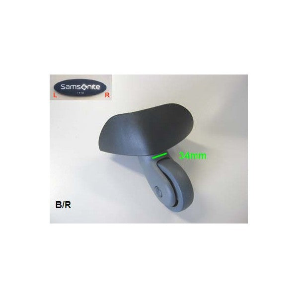 UNE ROULETTE ARRIERE SAMSONITE TERMO YOUNG SPINNER NOIR - COTE R (LETTRE INSCRITE A L INTERIEUR DU BLOC DE FIXATION)   (toutes tailles) [092]