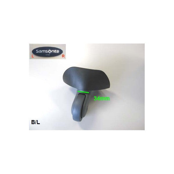 UNE ROULETTE ARRIERE SAMSONITE TERMO YOUNG SPINNER NOIR - COTE R (LETTRE INSCRITE A L INTERIEUR DU BLOC DE FIXATION)   (toutes tailles) [092]